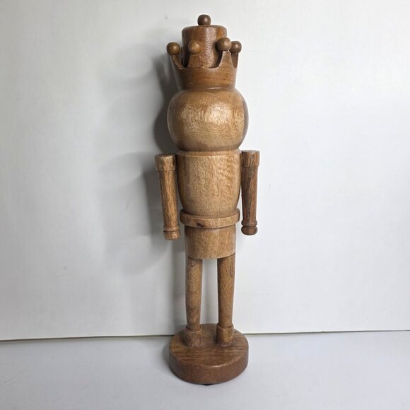 Holiday Time Wood Decorative Nutcracker Natural Brown 16 in Christmas Decor NEW - Picture 2 of 7